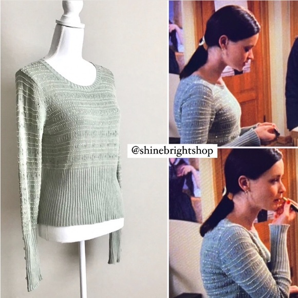 RARE Vintage Pointelle Beaded Sweater ASO Rory Gilmore in Gilmore Girls - Picture 6 of 16